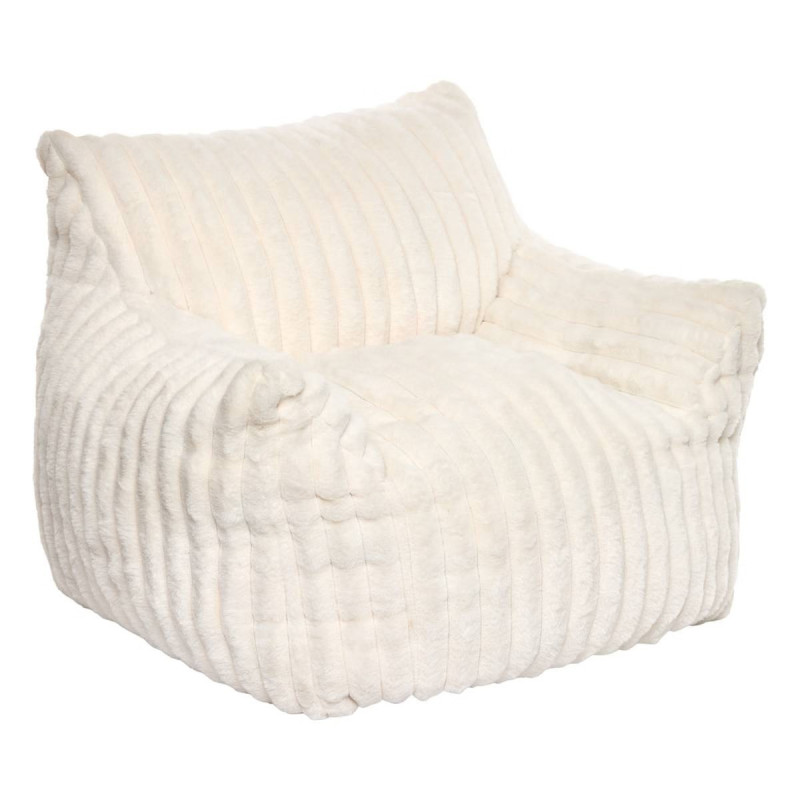Fauteuil enfant compressé Muzi 70 cm fourrure côtelée blanc Atmosphera - Le Dépôt Bailleul