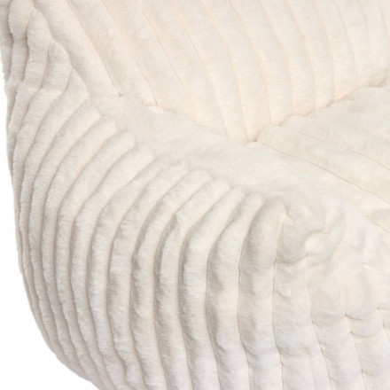 Fauteuil enfant compressé Muzi 70 cm fourrure côtelée blanc Atmosphera - Le Dépôt Bailleul