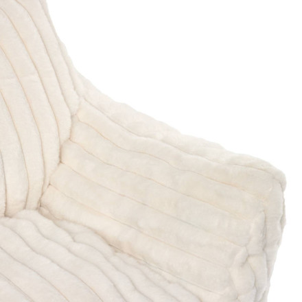 Fauteuil enfant compressé Muzi 70 cm fourrure côtelée blanc Atmosphera - Le Dépôt Bailleul