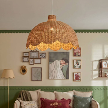 Suspension Mili D58 cm rotin naturel Atmosphera - Le Dépôt Bailleul