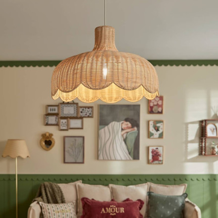 Suspension Mili D58 cm rotin naturel Atmosphera - Le Dépôt Bailleul