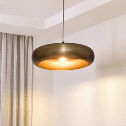 Suspension Gena 39 cm métal doré Atmosphera - Le Dépôt Bailleul