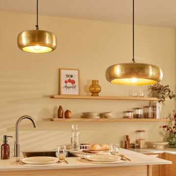 Suspension Gena 25,5 cm métal doré Atmosphera - Le Dépôt Bailleul
