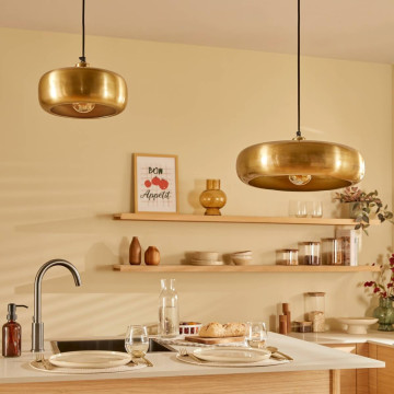 Suspension Gena 25,5 cm métal doré Atmosphera - Le Dépôt Bailleul