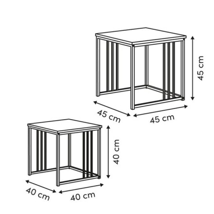 Lot de 2 tables basses gigognes Duna 5five  - Le Dépôt Bailleul