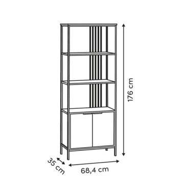 Etagère 2 portes 3 niveaux Duna H176 cm 5five - Le Dépôt Bailleul