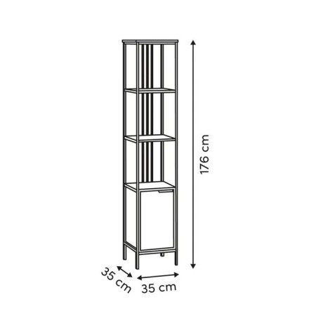 Etagère 1 porte 3 niveaux Duna H176 cm 5five - Le Dépôt Bailleul