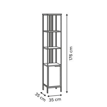 Etagère 1 porte 3 niveaux Duna H176 cm 5five - Le Dépôt Bailleul