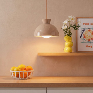 Suspension Lito D22 cm métal beige Atmosphera - Le Dépôt Bailleul