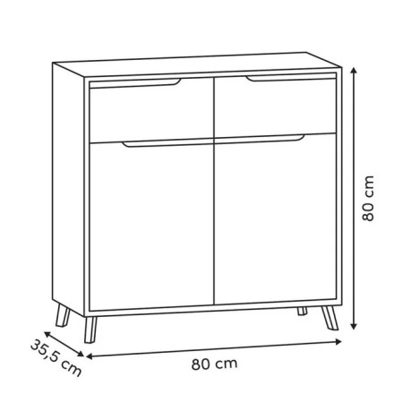 Meuble d'entrée Luma multiusage 80 cm bois blanc 5five - Le Dépôt Bailleul