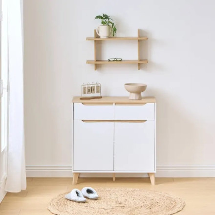 Meuble d'entrée Luma multiusage 80 cm bois blanc 5five - Le Dépôt Bailleul