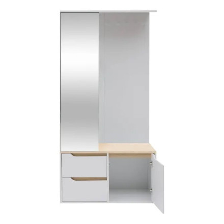 Vestiaire avec miroir Luma 170 cm bois blanc 5five - Le Dépôt Bailleul