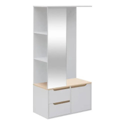 Vestiaire avec miroir Luma 170 cm bois blanc 5five - Le Dépôt Bailleul