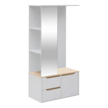 Vestiaire avec miroir Luma 170 cm bois blanc 5five - Le Dépôt Bailleul