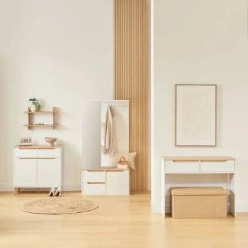 Vestiaire avec miroir Luma 170 cm bois blanc 5five - Le Dépôt Bailleul