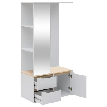 Vestiaire avec miroir Luma 170 cm bois blanc 5five - Le Dépôt Bailleul