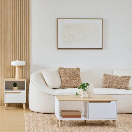 Table basse Luma 90 cm blanc 5five - Le Dépôt Bailleul
