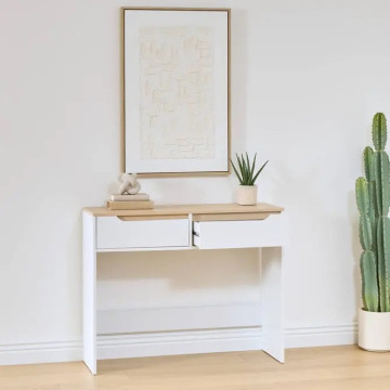 Console 2 tiroirs Luma 100 cm blanc 5five - Le Dépôt Bailleul