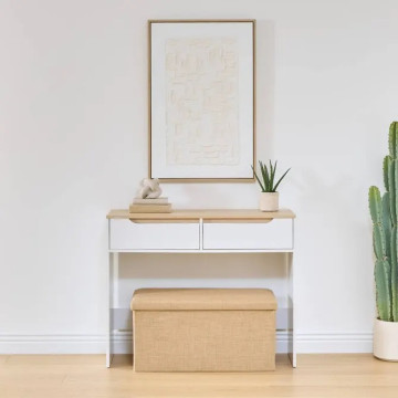Console 2 tiroirs Luma 100 cm blanc 5five - Le Dépôt Bailleul