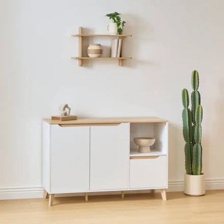 Buffet 2 portes 1 tiroir Luma 120 cm blanc 5five - Le Dépôt Bailleul