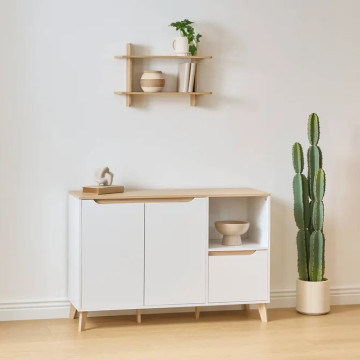 Buffet 2 portes 1 tiroir Luma 120 cm blanc 5five - Le Dépôt Bailleul