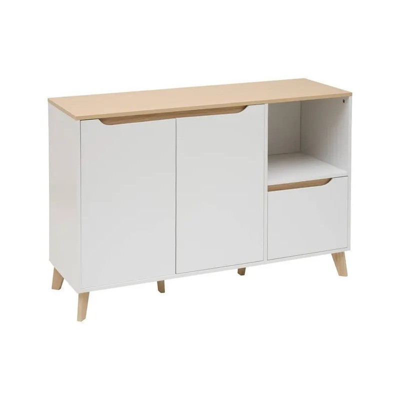 Buffet 2 portes 1 tiroir Luma 120 cm blanc 5five - Le Dépôt Bailleul