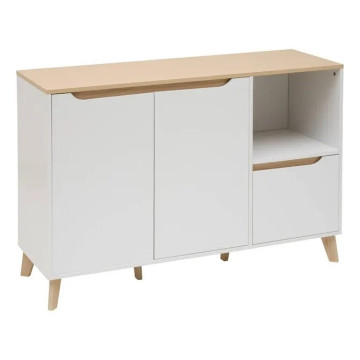 Buffet 2 portes 1 tiroir Luma 120 cm blanc 5five - Le Dépôt Bailleul