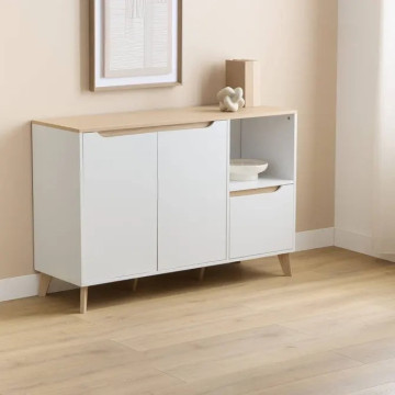 Buffet 2 portes 1 tiroir Luma 120 cm blanc 5five - Le Dépôt Bailleul