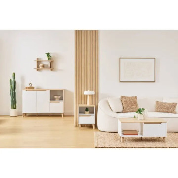 Buffet 2 portes 1 tiroir Luma 120 cm blanc 5five - Le Dépôt Bailleul
