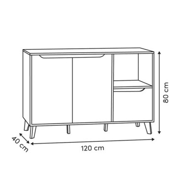 Buffet 2 portes 1 tiroir Luma 120 cm blanc 5five - Le Dépôt Bailleul