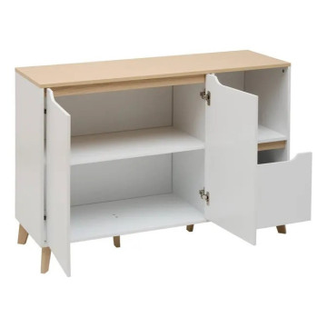 Buffet 2 portes 1 tiroir Luma 120 cm blanc 5five - Le Dépôt Bailleul