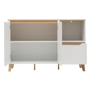 Buffet 2 portes 1 tiroir Luma 120 cm blanc 5five - Le Dépôt Bailleul