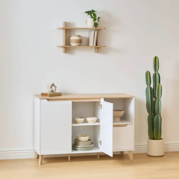 Buffet 2 portes 1 tiroir Luma 120 cm blanc 5five - Le Dépôt Bailleul
