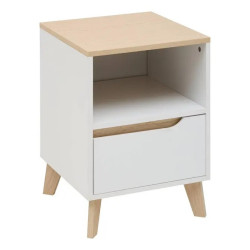 Chevet 1 tiroir Luma 55 cm blanc 5five - Le Dépôt Bailleul