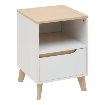 Chevet 1 tiroir Luma 55 cm blanc 5five - Le Dépôt Bailleul