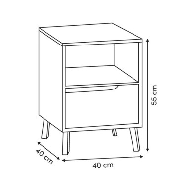 Chevet 1 tiroir Luma 55 cm blanc 5five - Le Dépôt Bailleul