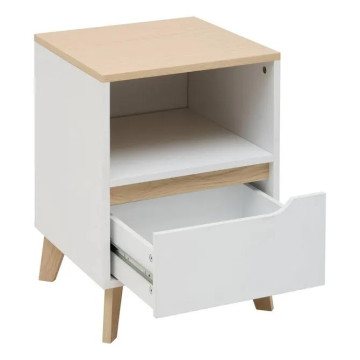 Chevet 1 tiroir Luma 55 cm blanc 5five - Le Dépôt Bailleul