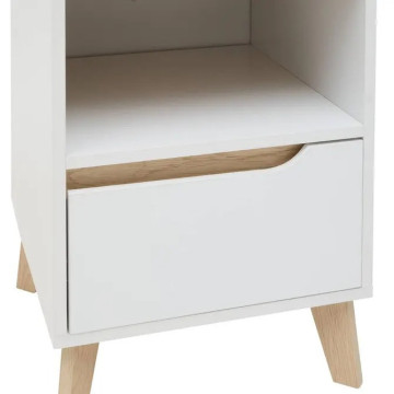 Chevet 1 tiroir Luma 55 cm blanc 5five - Le Dépôt Bailleul