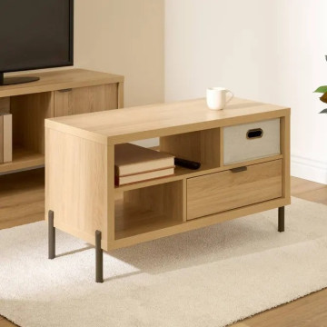 Table basse 1 tiroir Alvo 92,5 cm MDF naturel 5five - Le Dépôt Bailleul