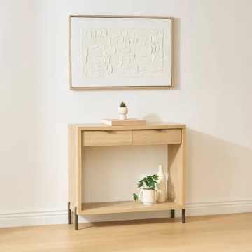 Console 2 tiroirs Alvo 92,5 cm MDF naturel 5five - Le Dépôt Bailleul