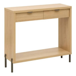 Console 2 tiroirs Alvo 92,5 cm MDF naturel 5five - Le Dépôt Bailleul