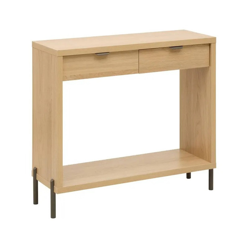 Console 2 tiroirs Alvo 92,5 cm MDF naturel 5five - Le Dépôt Bailleul
