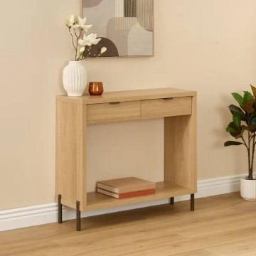Console 2 tiroirs Alvo 92,5 cm MDF naturel 5five - Le Dépôt Bailleul