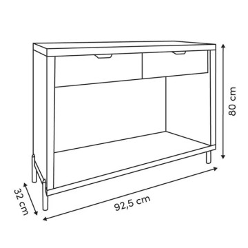 Console 2 tiroirs Alvo 92,5 cm MDF naturel 5five - Le Dépôt Bailleul