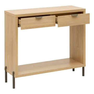 Console 2 tiroirs Alvo 92,5 cm MDF naturel 5five - Le Dépôt Bailleul