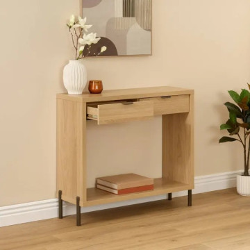 Console 2 tiroirs Alvo 92,5 cm MDF naturel 5five - Le Dépôt Bailleul