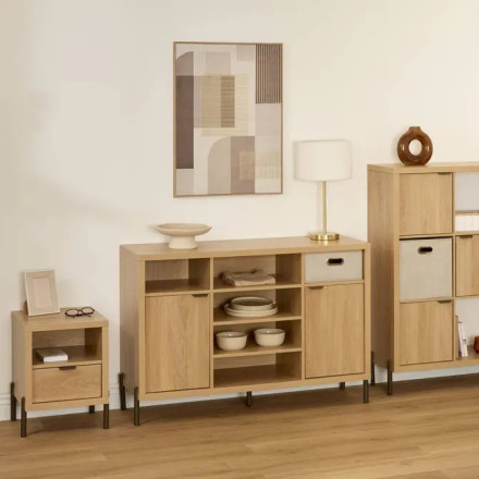 Buffet 2 portes Alvo 120,5 cm MDF naturel 5five - Le Dépôt Bailleul