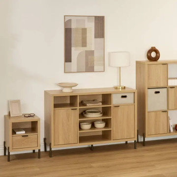 Buffet 2 portes Alvo 120,5 cm MDF naturel 5five - Le Dépôt Bailleul