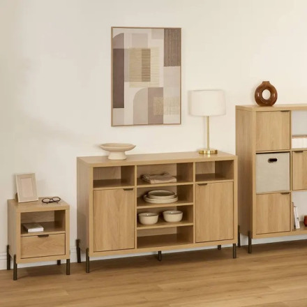 Buffet 2 portes Alvo 120,5 cm MDF naturel 5five - Le Dépôt Bailleul