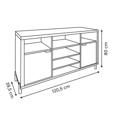 Buffet 2 portes Alvo 120,5 cm MDF naturel 5five - Le Dépôt Bailleul